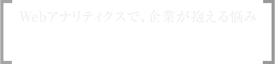 Webアナリティクスで、企業が抱える悩み